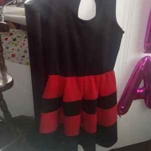 Red and black dress